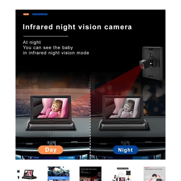 NEW! Baby Car Mirror in baby Baby Wide View Rearview Mirror for Car Seat - Picture 3 of 5